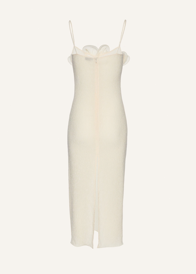 Sleeveless crepe beach maxi dress in cream 2