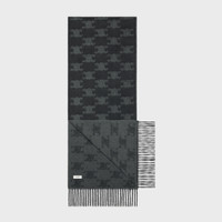 【日本入手困難】FRINGED SCARF IN MONOGRAM CASHMERE CELINE fringed scarf in monogram cashmere | REVERSIBLE