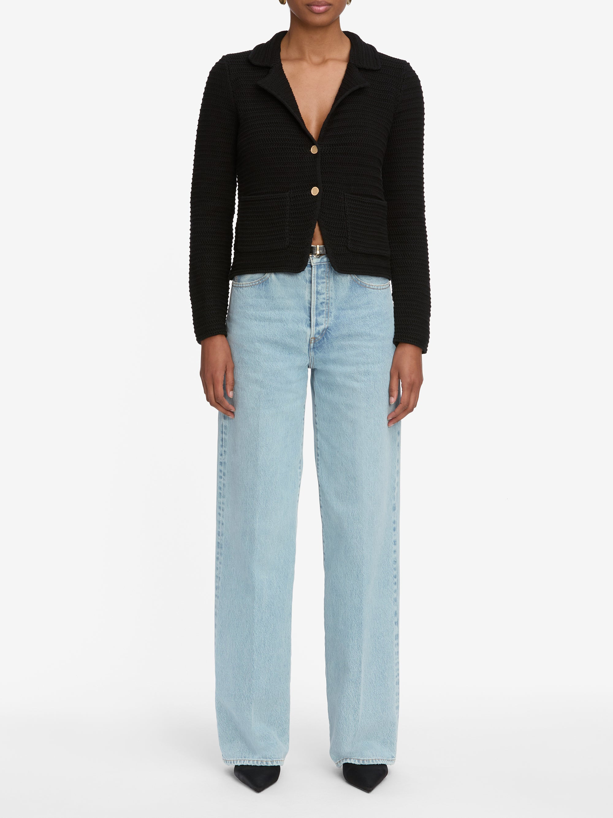 The Crochet Blazer in Black - 2