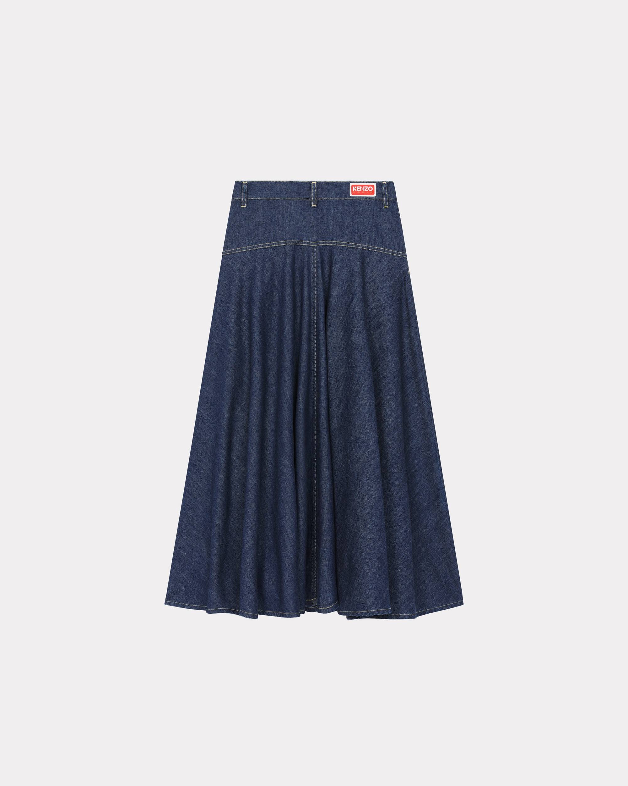 Long flared denim skirt - 2