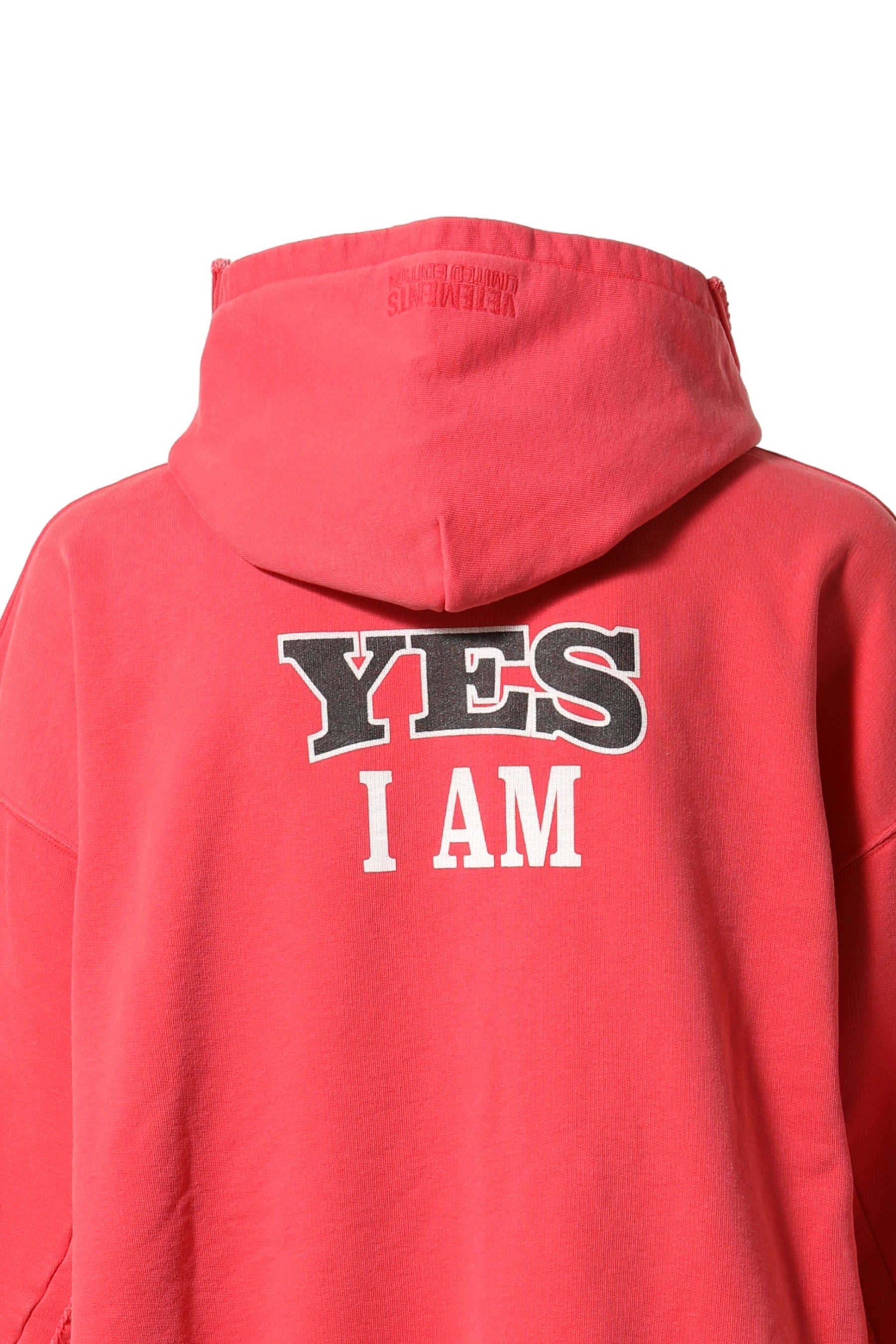 VETEMENTS VETEMENTS FAN DECONSTRUCTED ZIP-UP HOODIE / WASHED RED |  nubiantokyo | REVERSIBLE