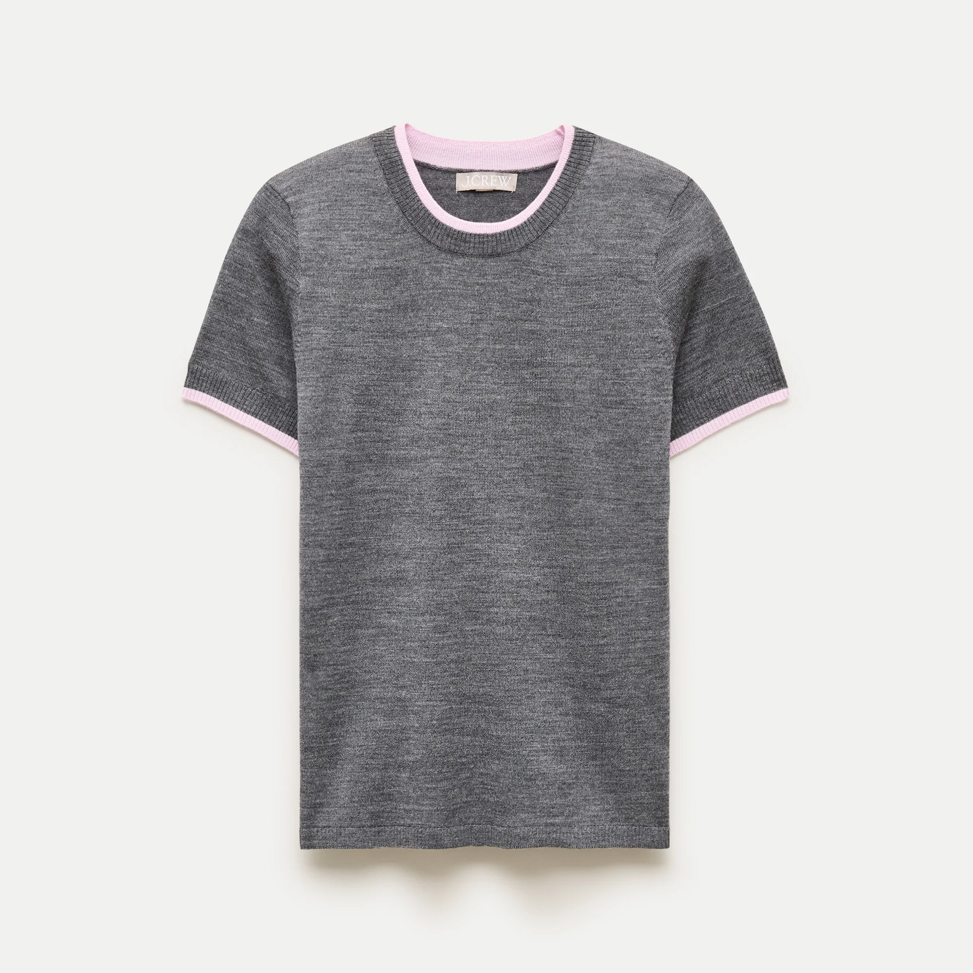 Sweater-tee in contrast-trim merino wool - 1
