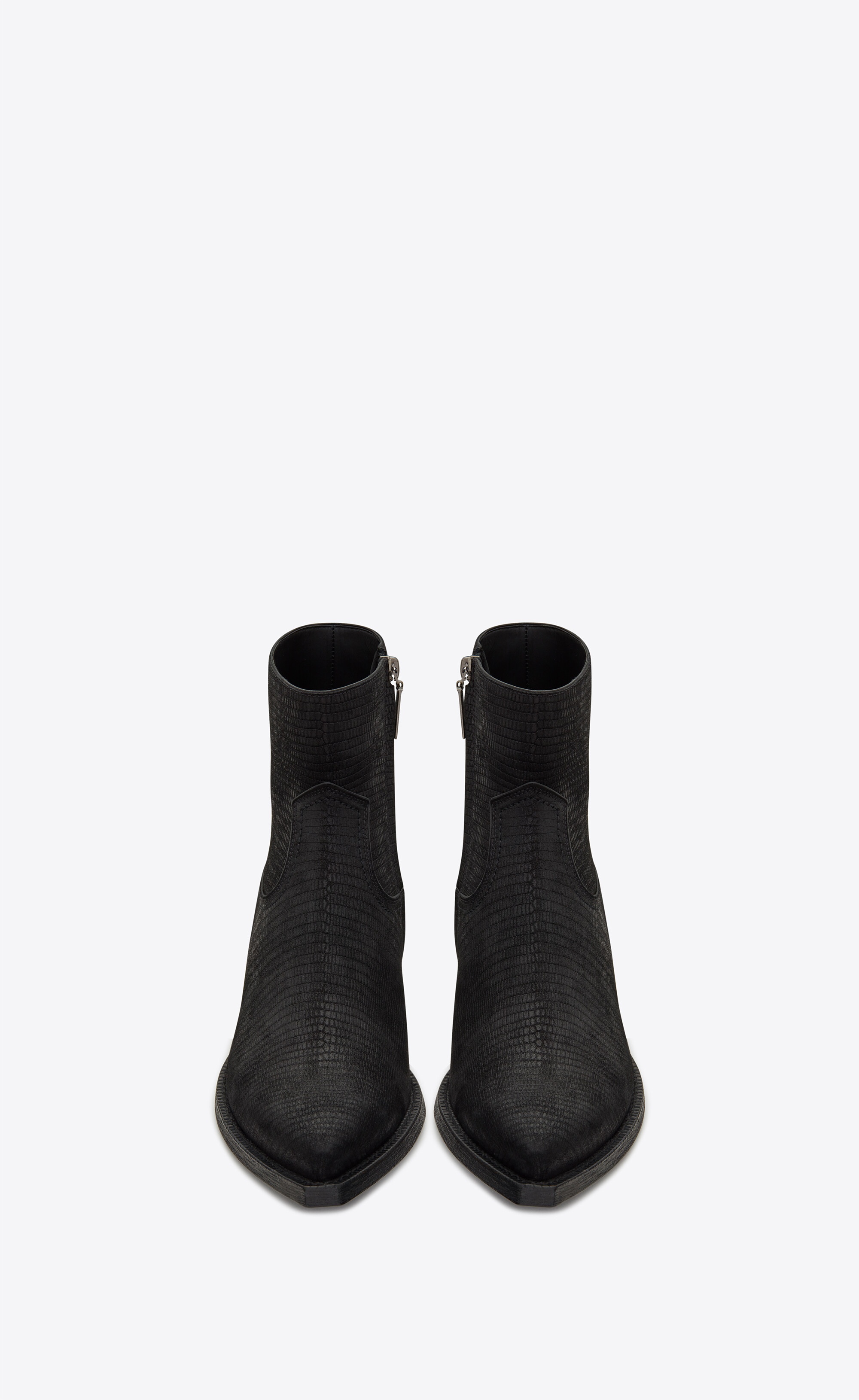 lukas western zipped boots in tejus-embossed suede - 2