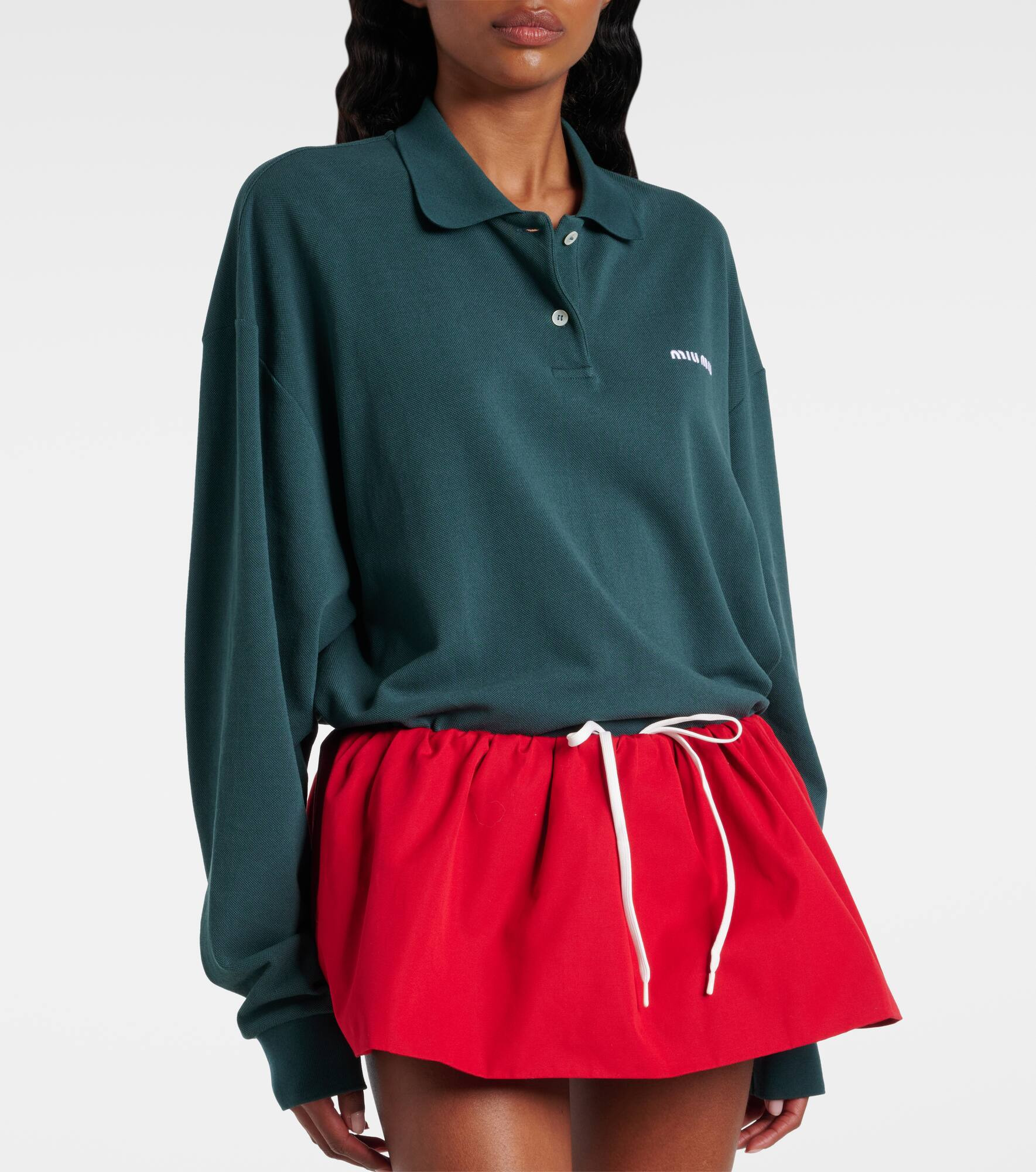Logo cotton piqué polo shirt - 4