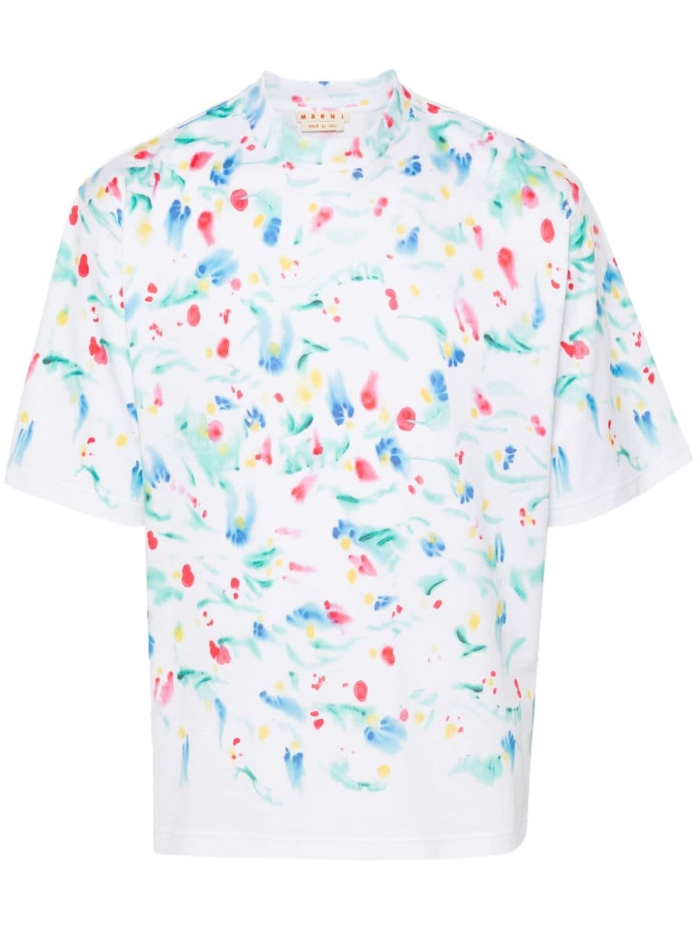 paint-splatter cotton T-shirt - 1