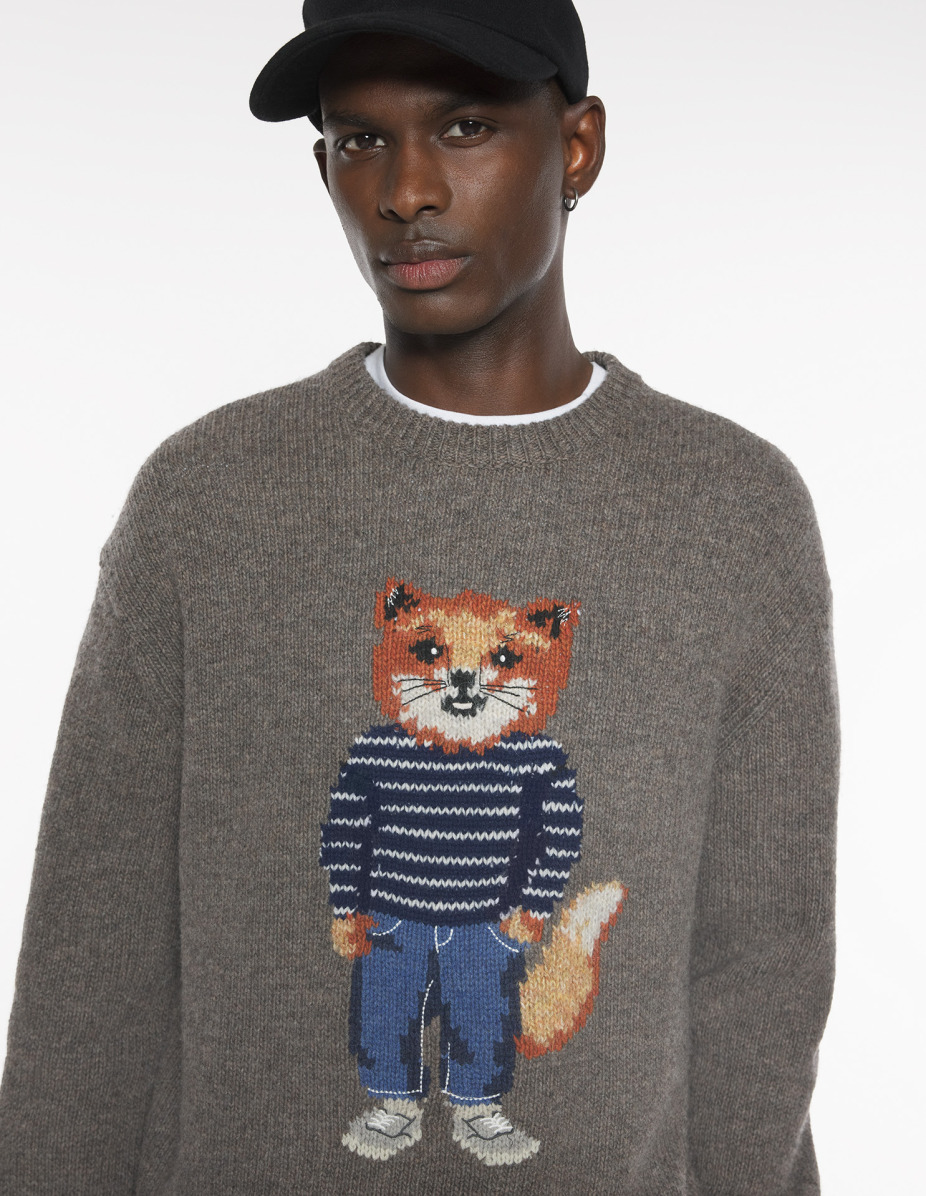 DRESSED FOX INTARSIA WOOL JUMPER - 4
