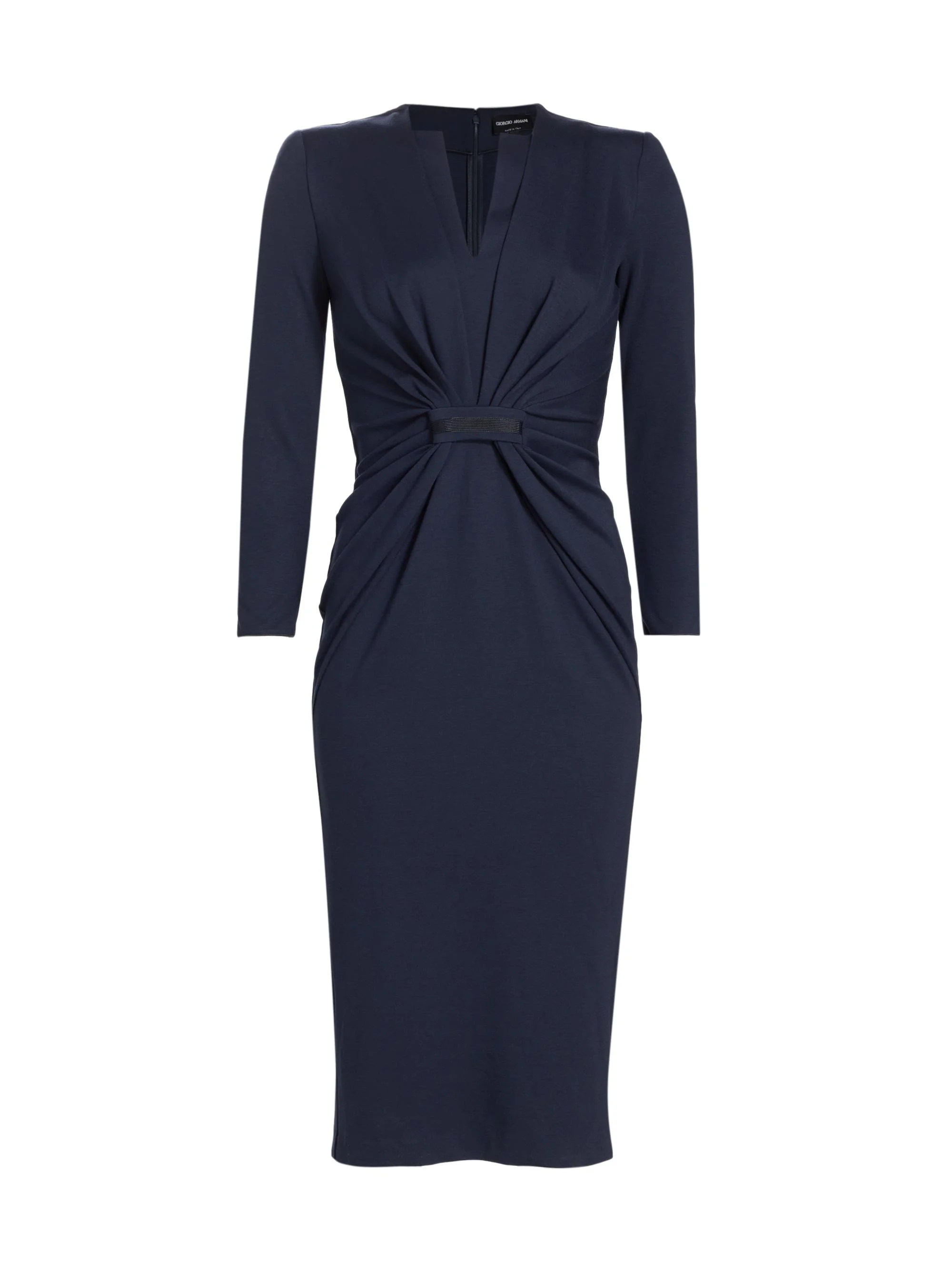 Women's Tab-Front Jersey Sheath Dress - Navy - 1