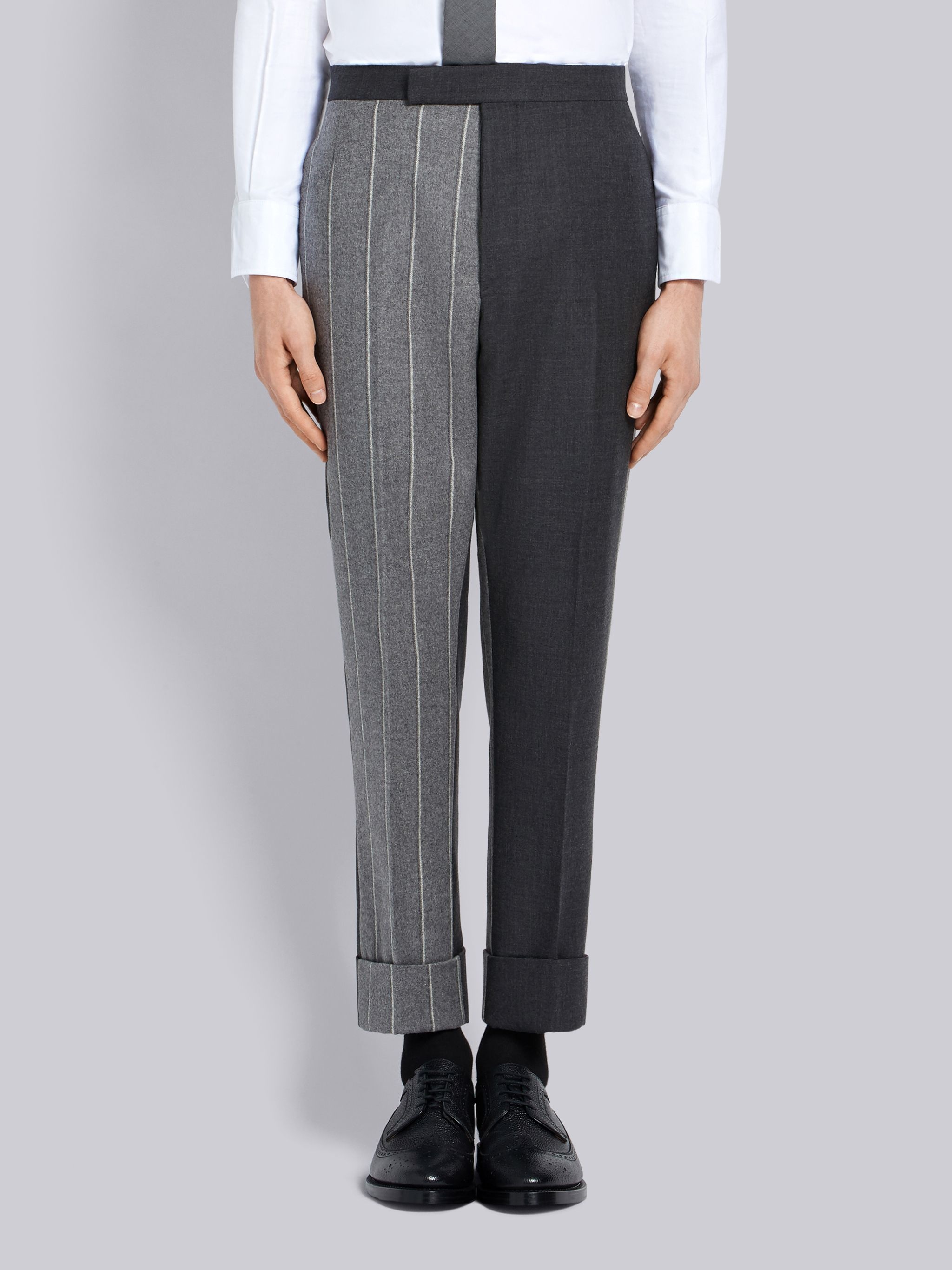 Medium Grey Super 120s Shadow Stripe Classic Suit - 4