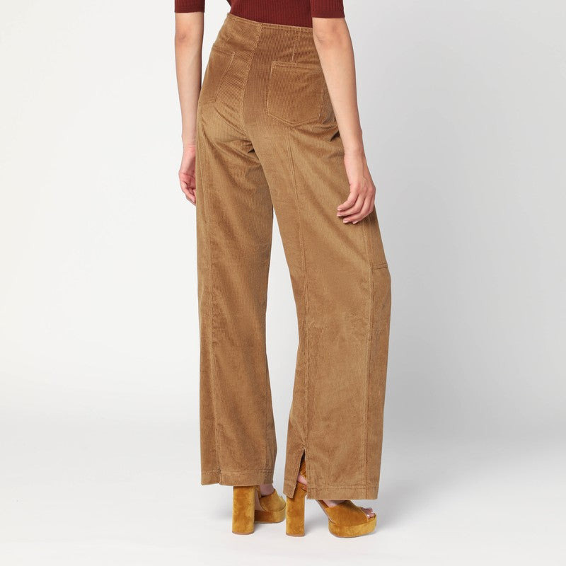 Etro Brown Velvet Palazzo Pants Women - 2