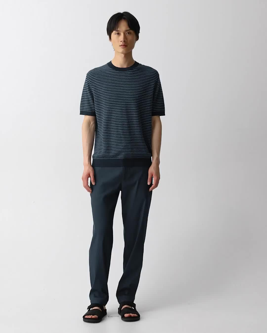 Striped Tee in Pacific Linen - 7