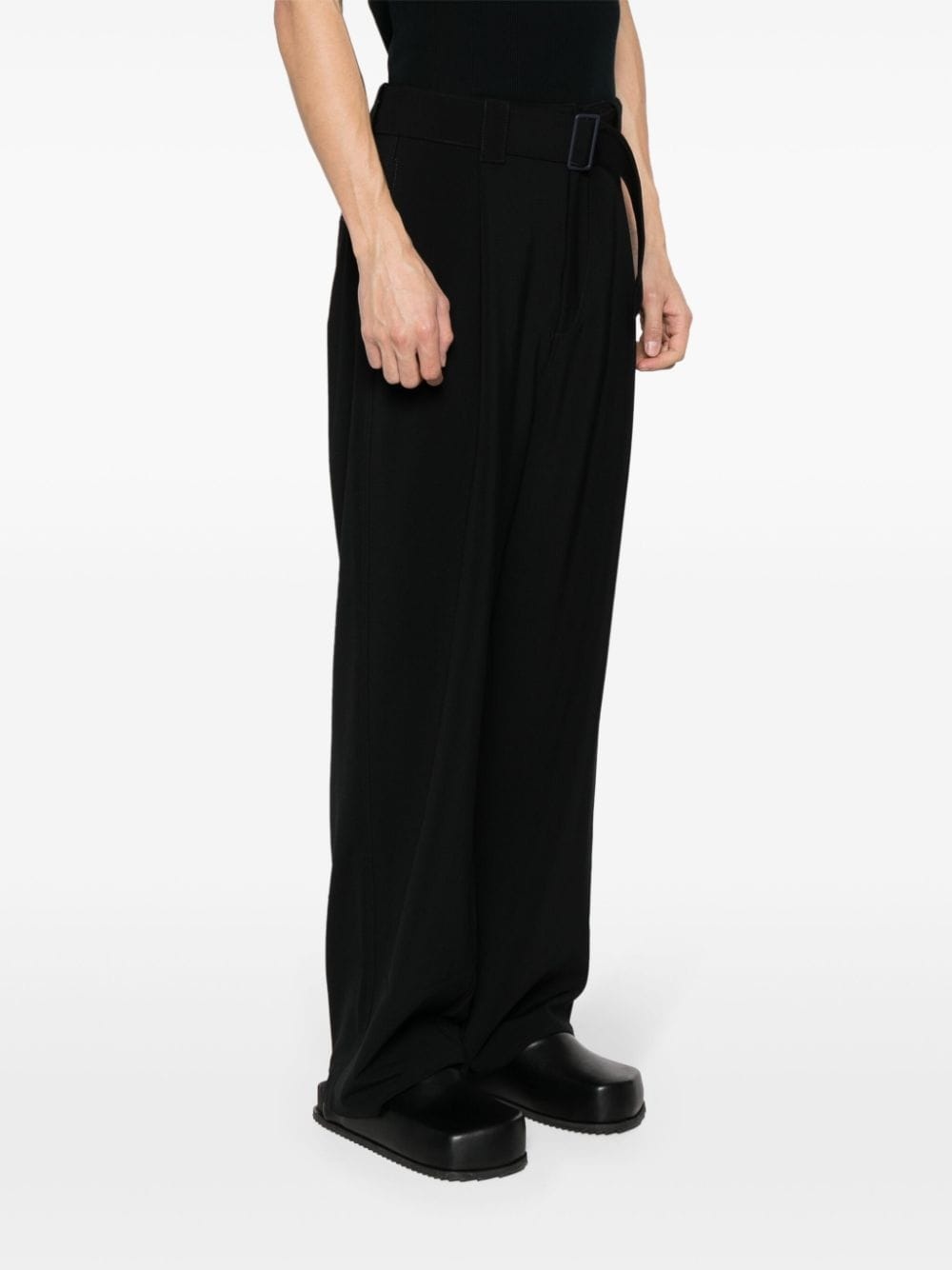 belted wide-leg trousers - 3