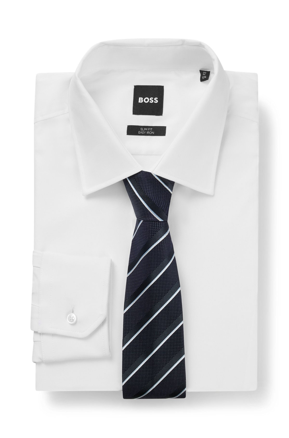 SILK TIE WITH DIAGONAL STRIPES - 3