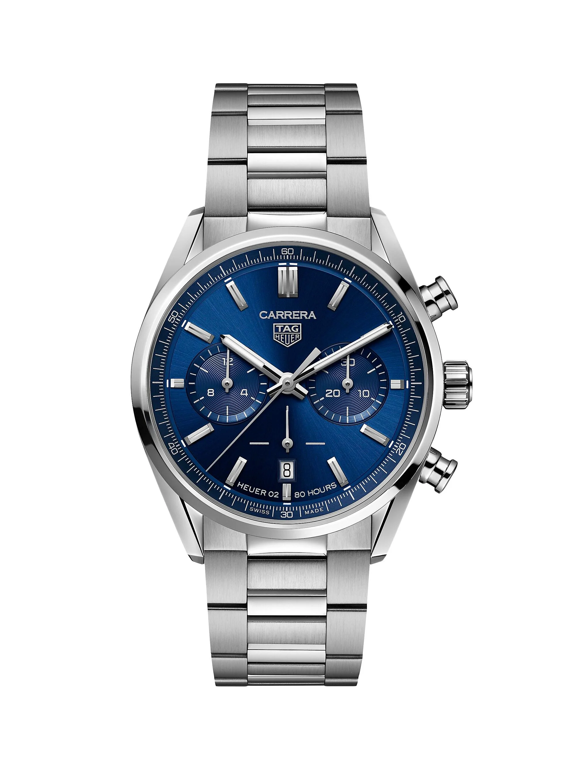 Men's Carrera Elegance 42MM Stainless Steel Bracelet Automatic Chronograph Watch - Stainless Steel - 1