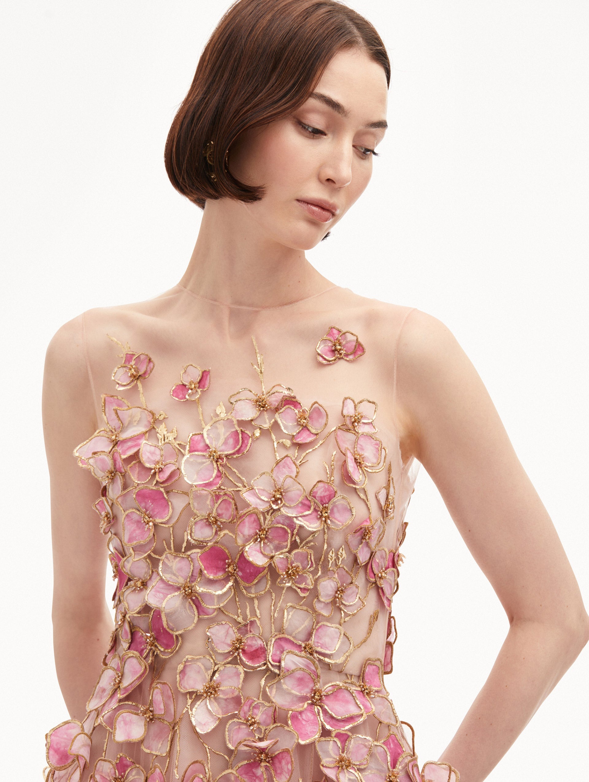 green emerald velvet dress Halter Orchid Embroidered Dress
