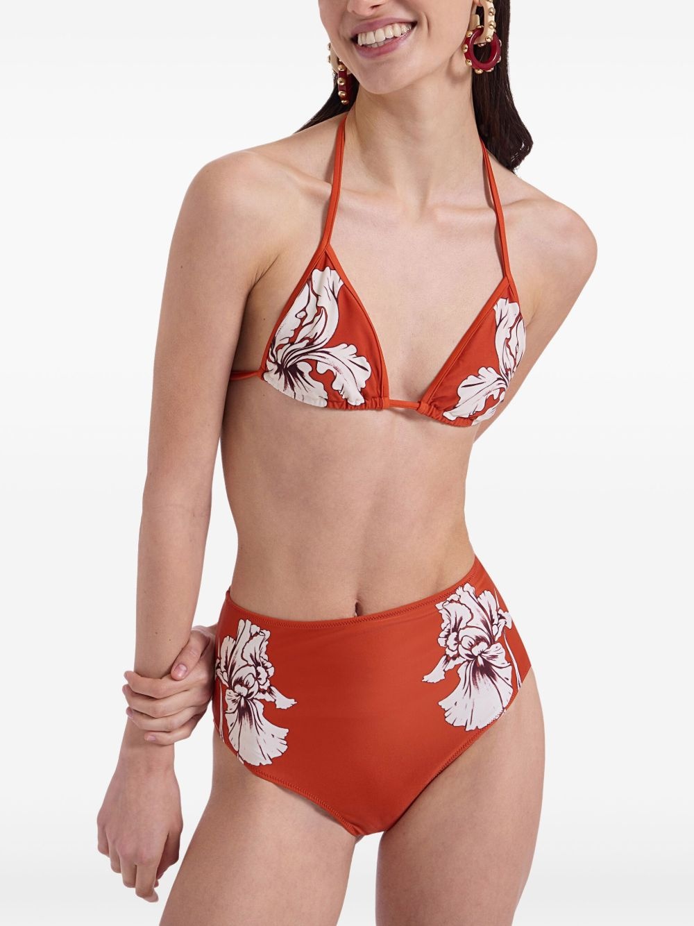 floral-print bikini top - 2