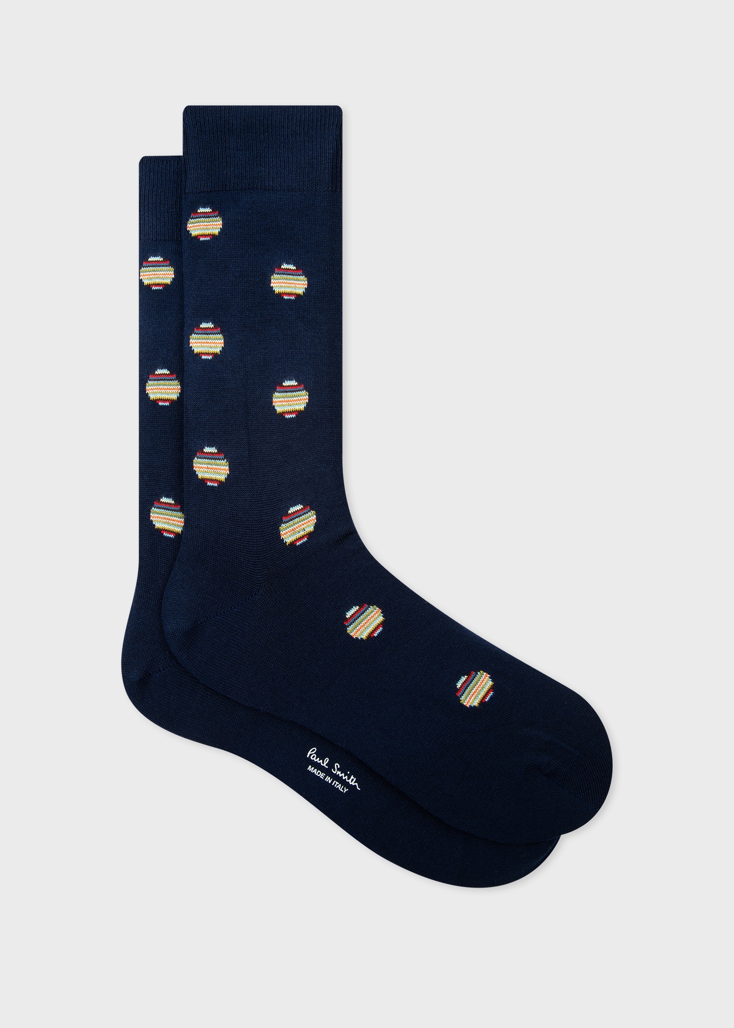 Navy 'Signature Stripe Polka Dot' Socks - 1