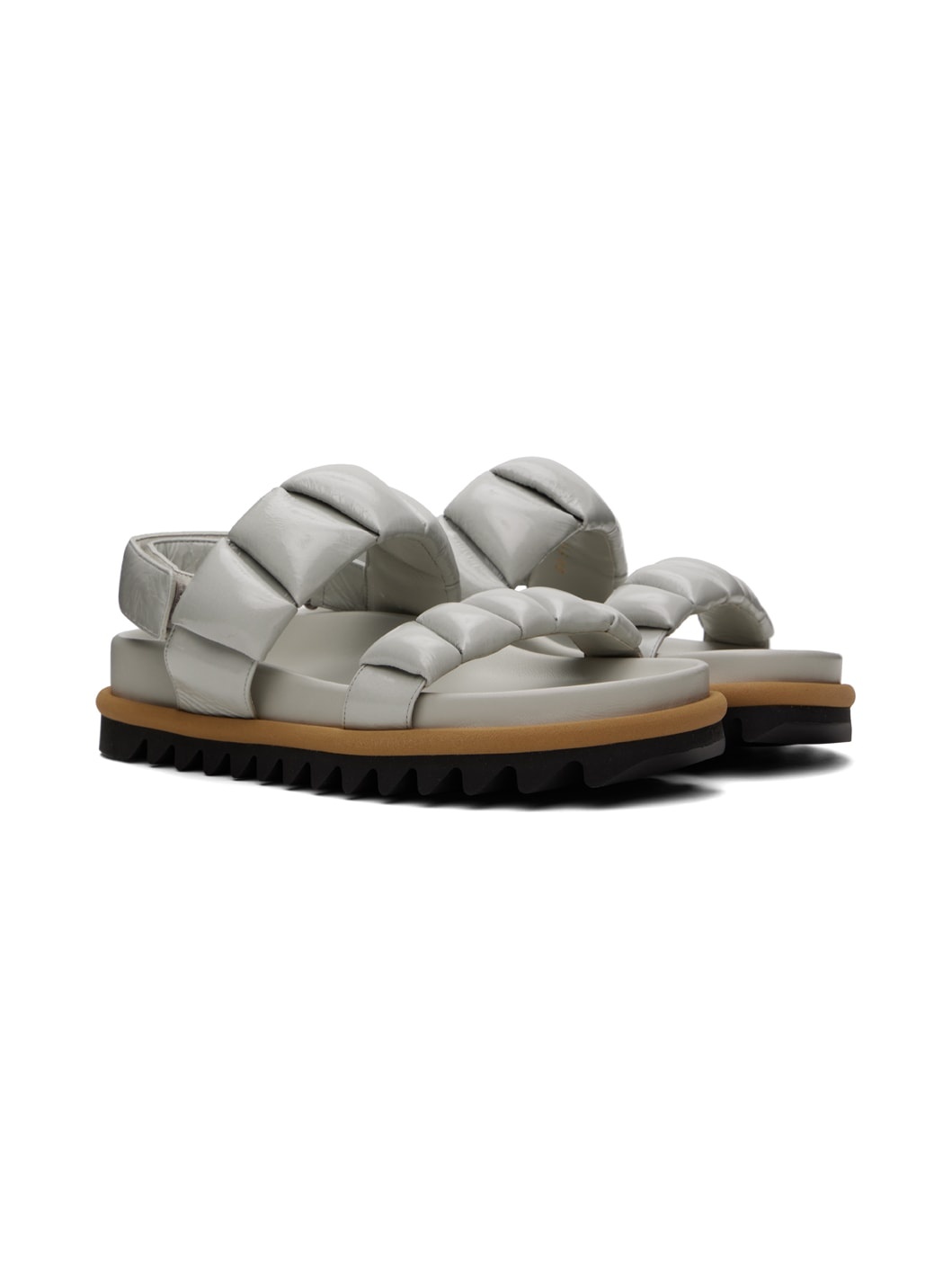 Off-White Padded Leather Sandals - 4