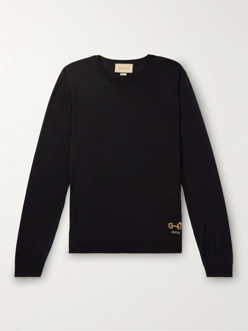 Logo-Embroidered Wool Sweater - 1