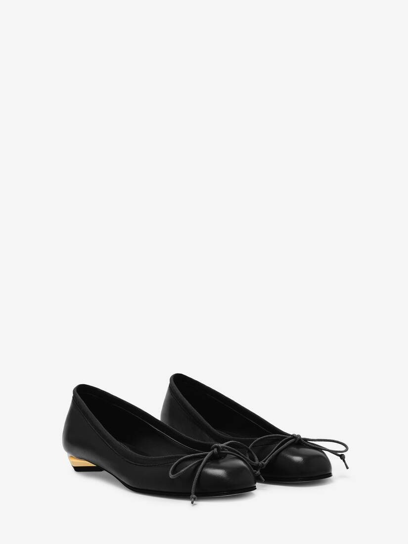 Women's Armadillo Ballet Flat in Black/silver/gold - 2