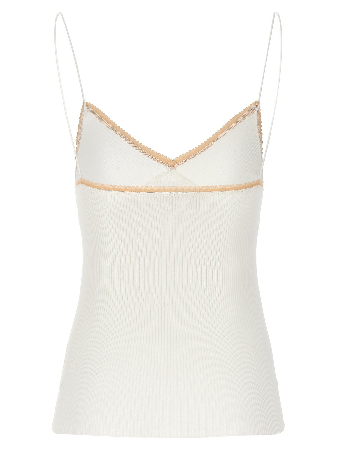 Ribbed Tank Top Tops White - 2