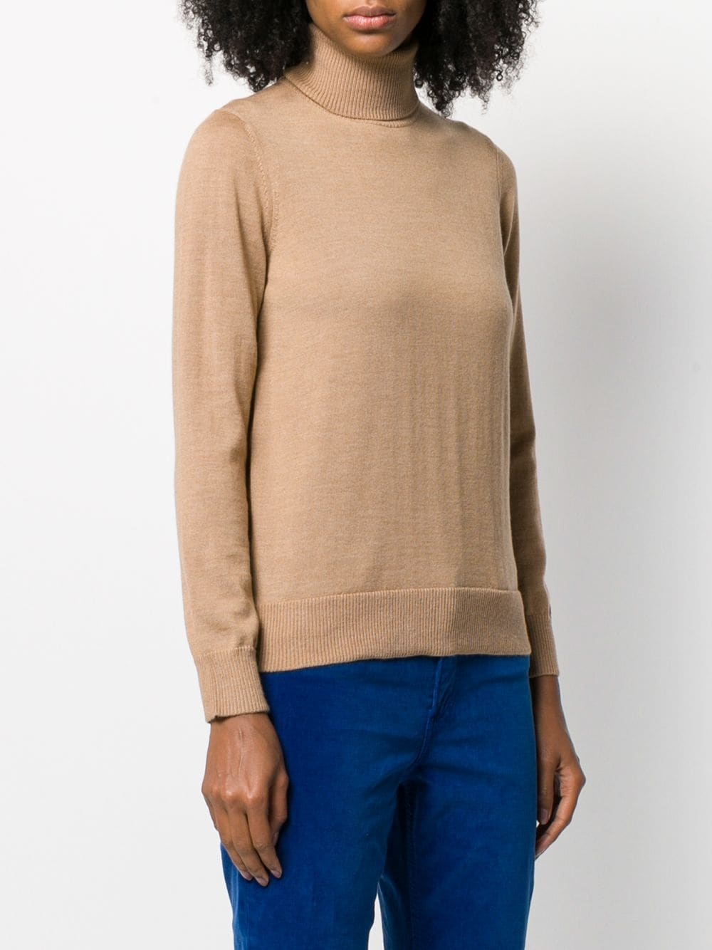 roll neck fine knit jumper - 3