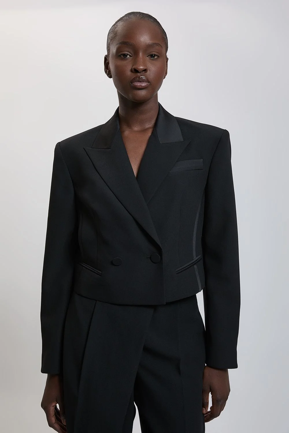 Satin Back Crepe Tailored Jacket - 1