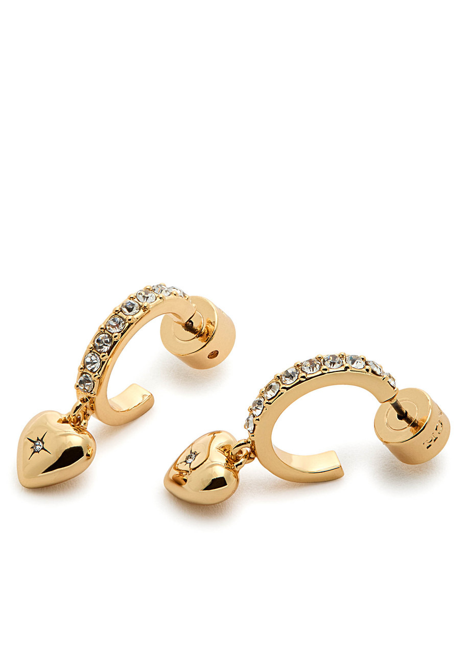 Coach Heart Crystal-embellished Hoop Earrings - 2