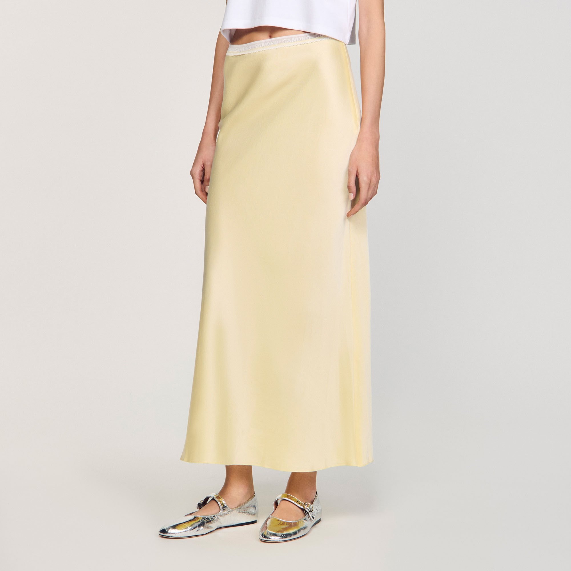 MAXI SATIN-EFFECT SKIRT - 4