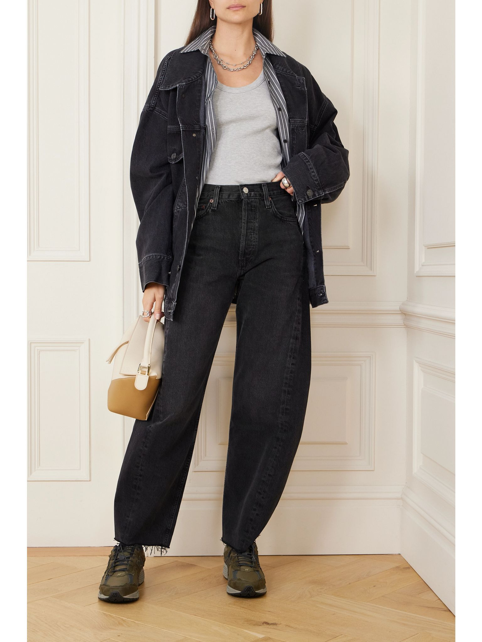 Luna high-rise tapered organic jeans Black - 2