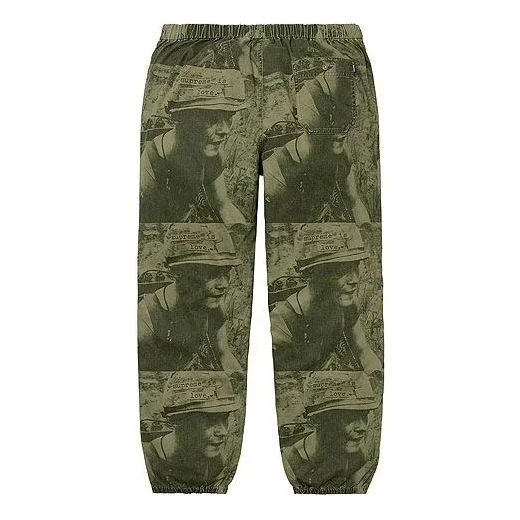Supreme FW19 Week 1 Supreme Is Love Skate Pant Printing Long Pants Unisex Green SUP-FW19-178 - 1