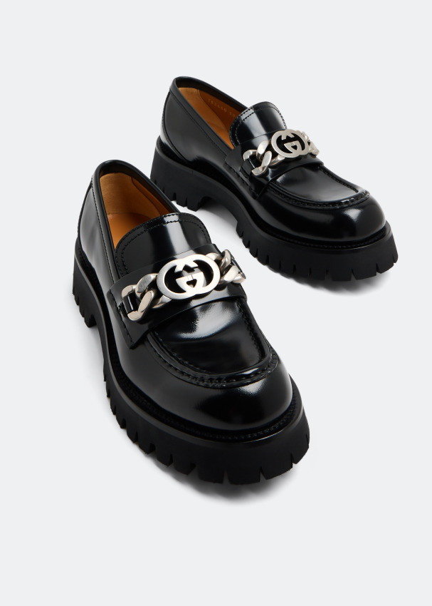 Gucci Interlocking G Lug Sole Loafers - 3