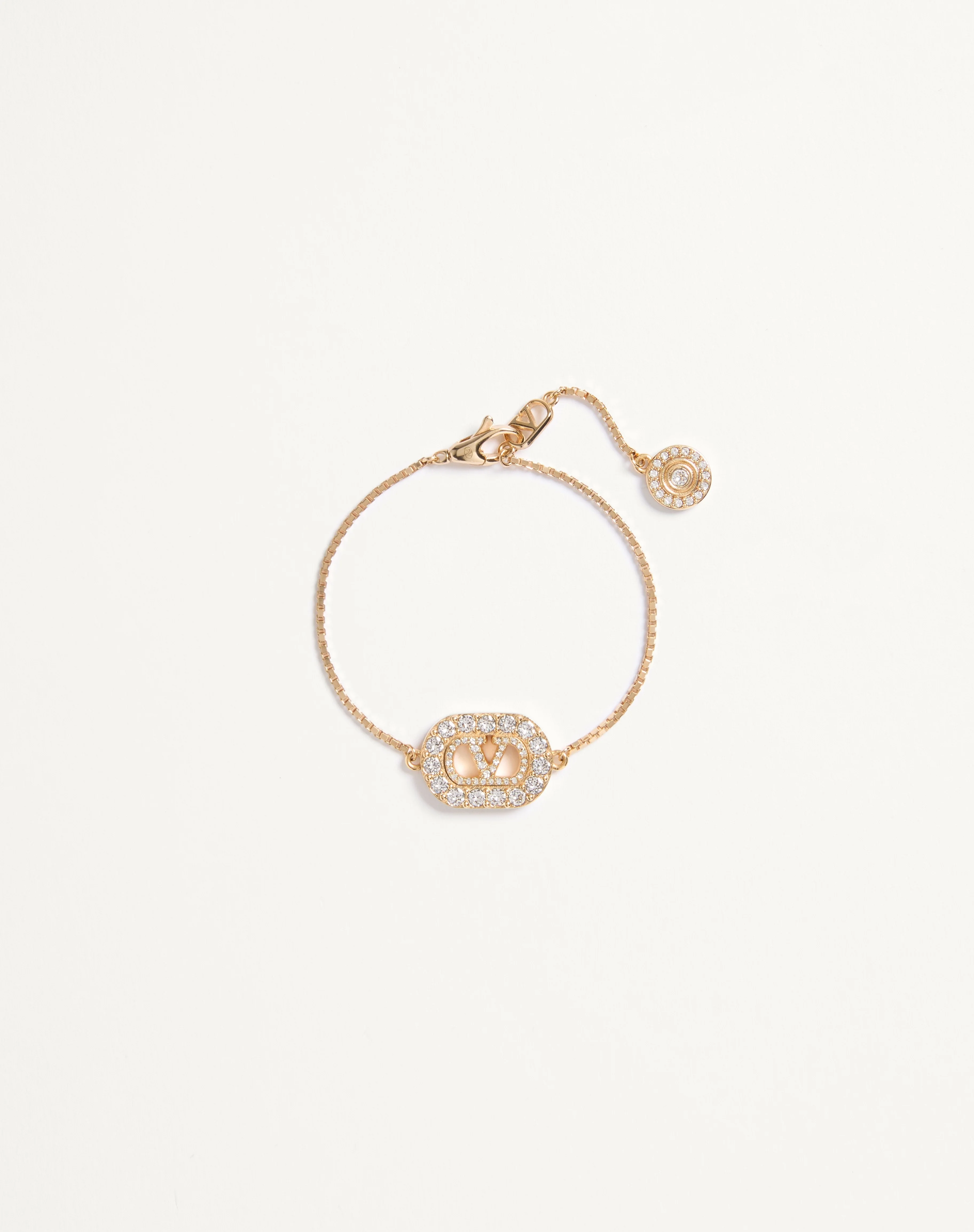 VLOGO SIGNATURE METAL AND SWAROVSKI® CRYSTAL BRACELET - 1