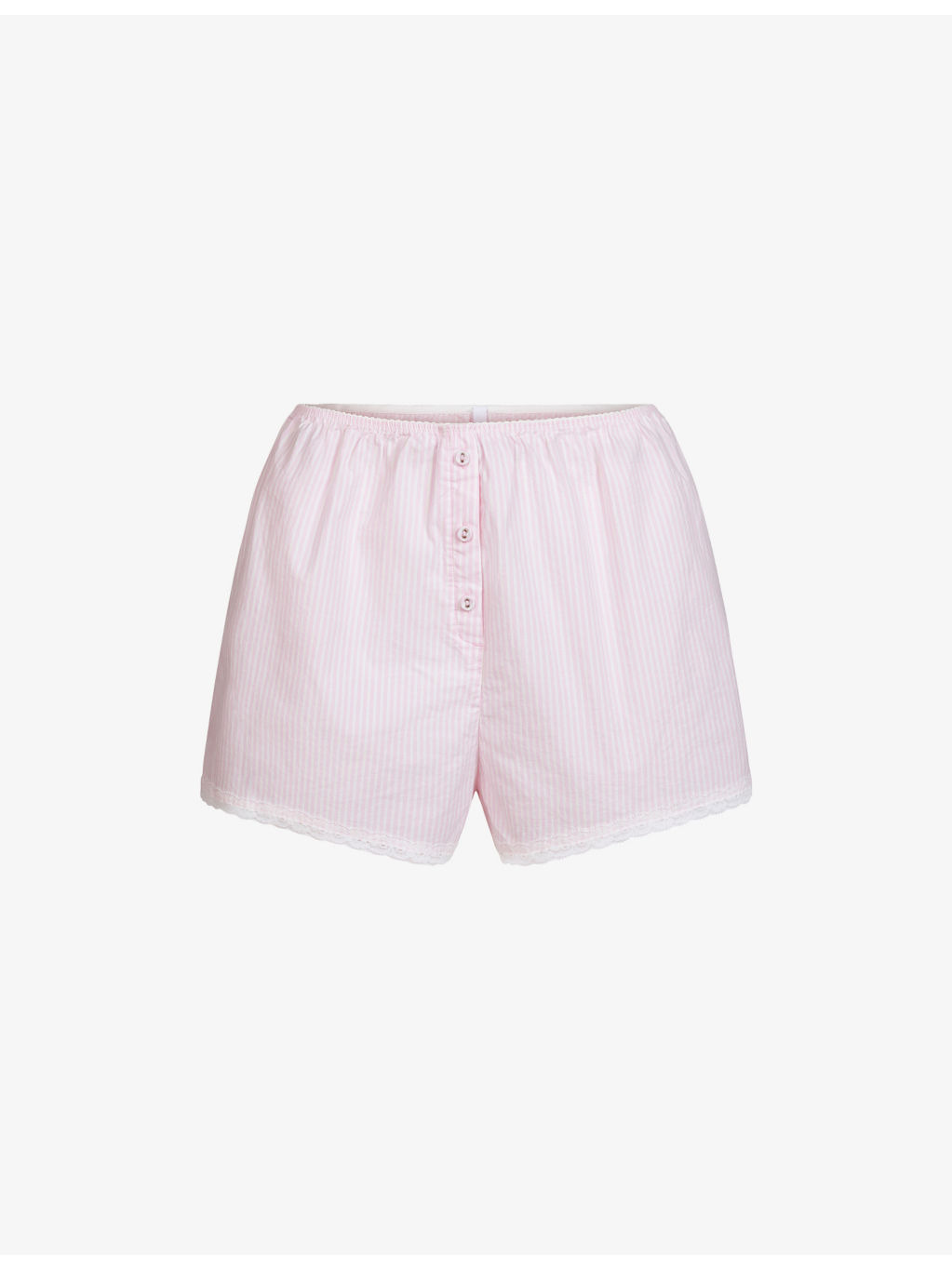 Sleep Striped Cotton Shorts - 1