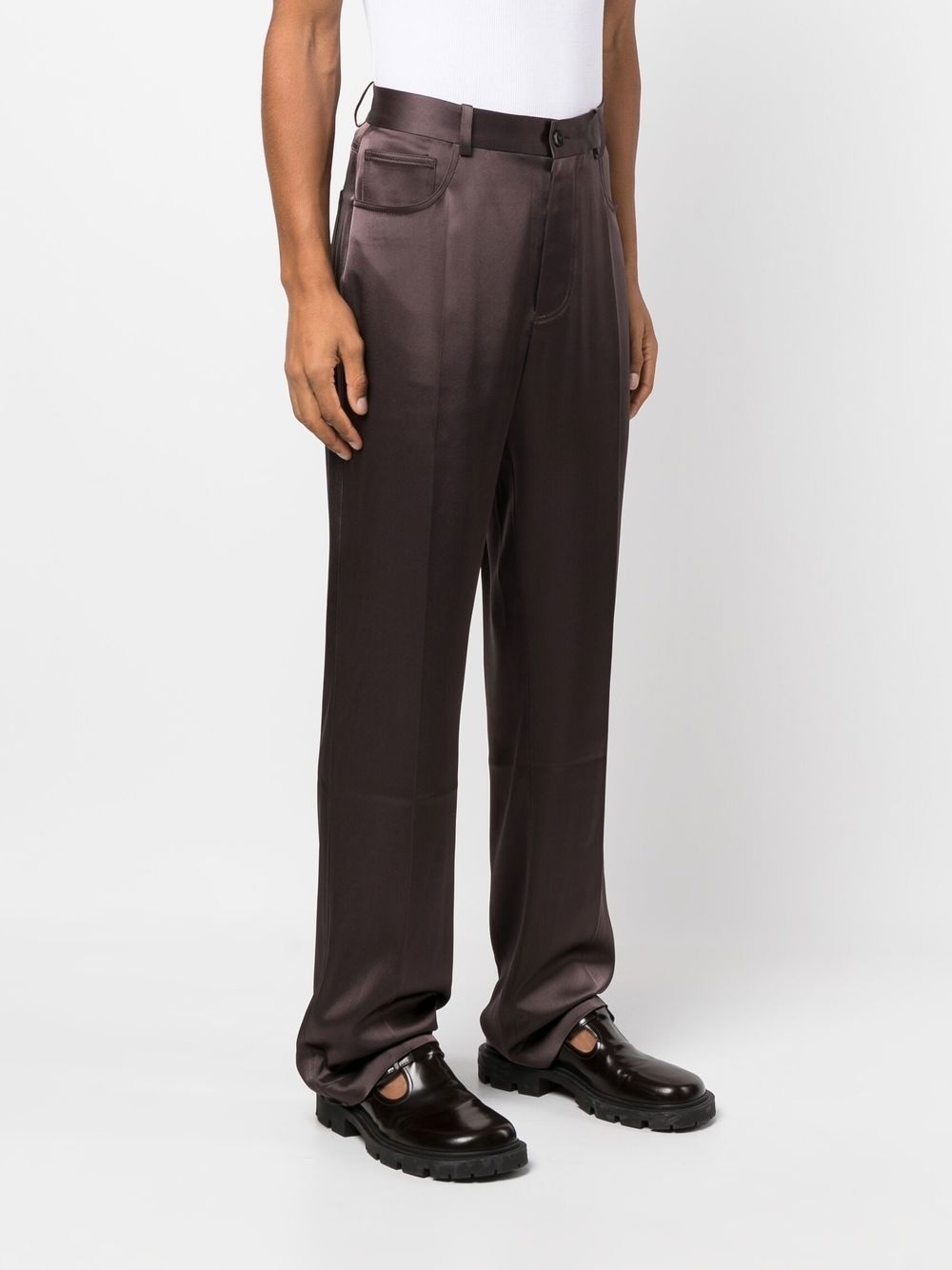mid-rise straight-leg trousers - 3