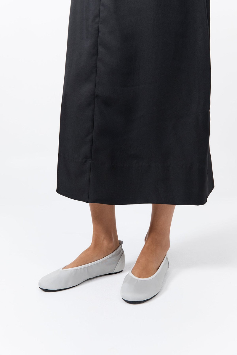 ST. AGNI Satin Ballet Flat - Silver outlook