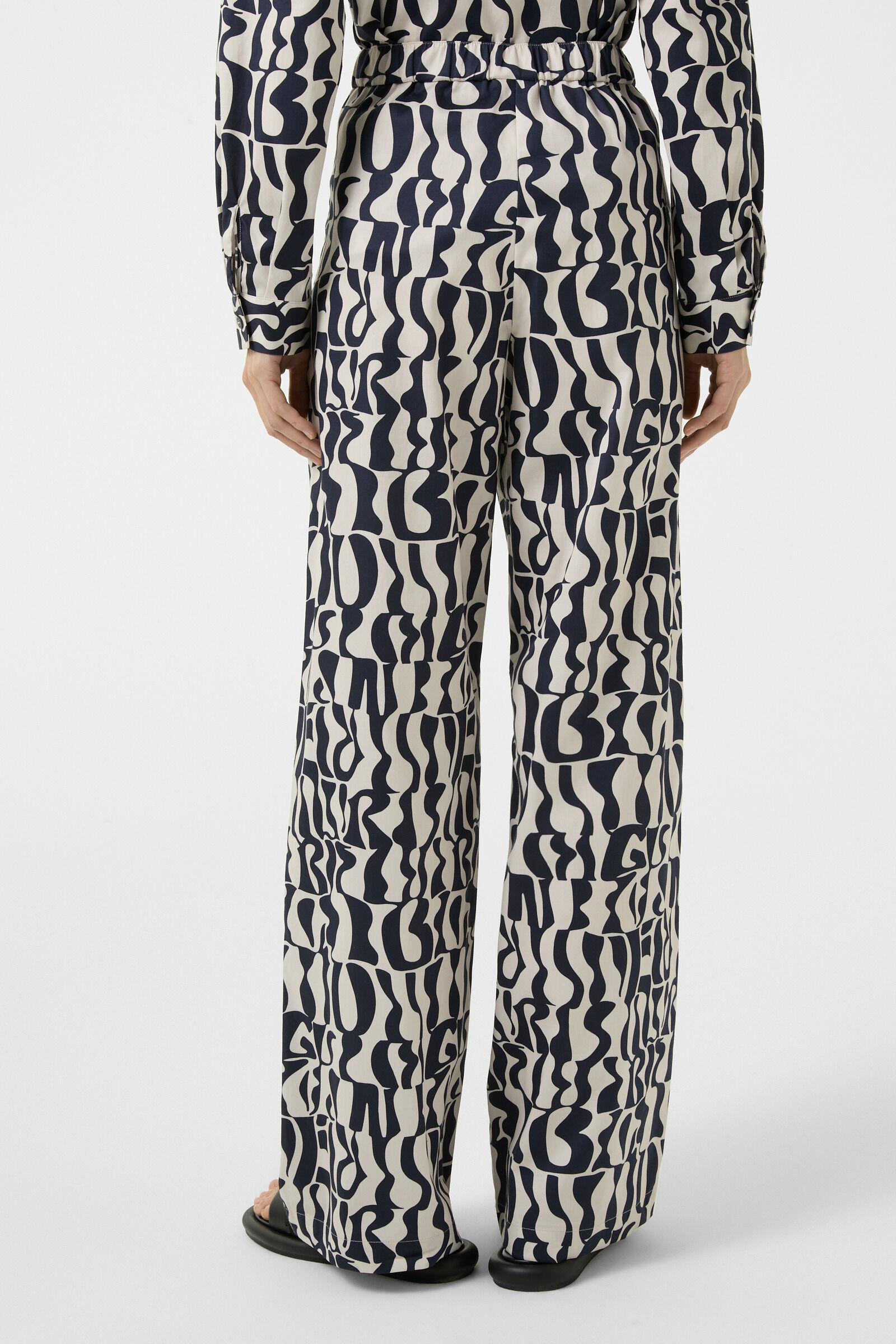 Marlene trousers Donya in Navy blue/ecru - 3