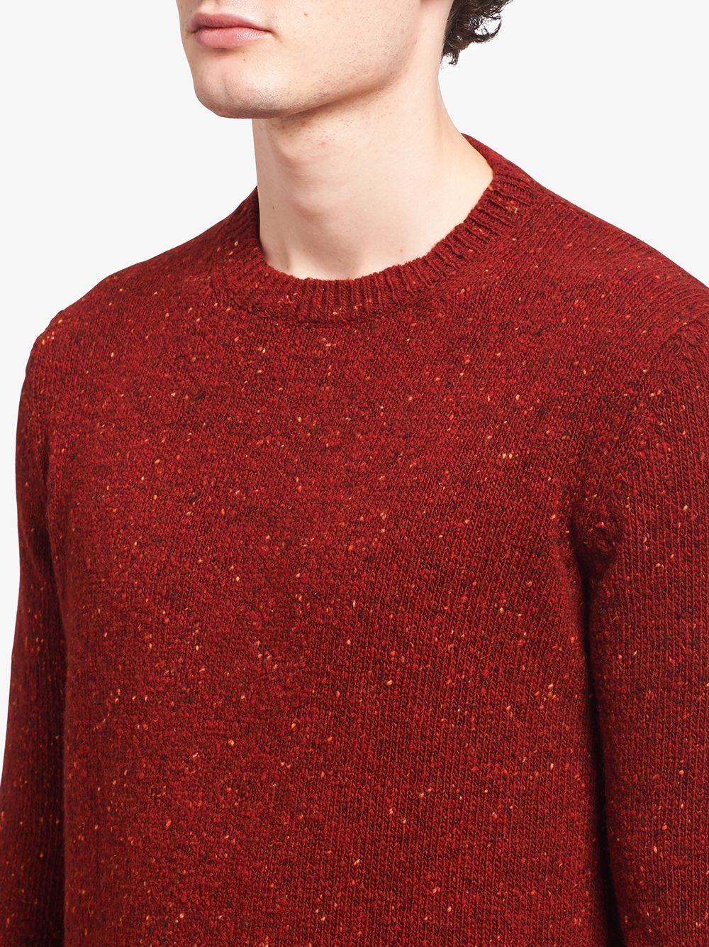 textured crew neck jumper - 5