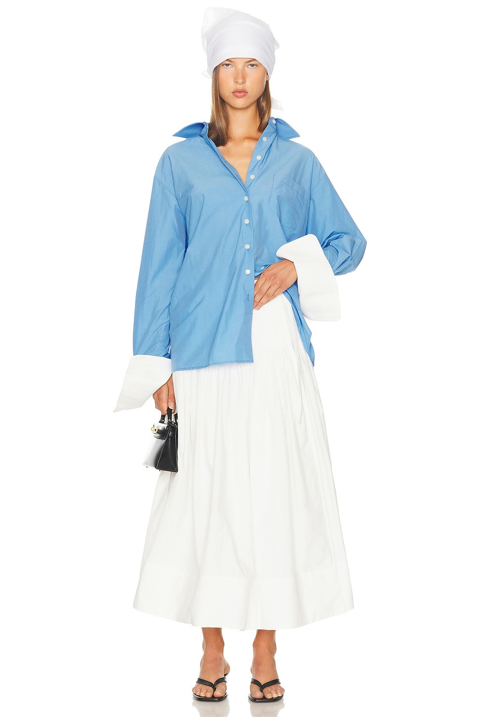 Midi Wrap Skirt in Tech Poplin - 5