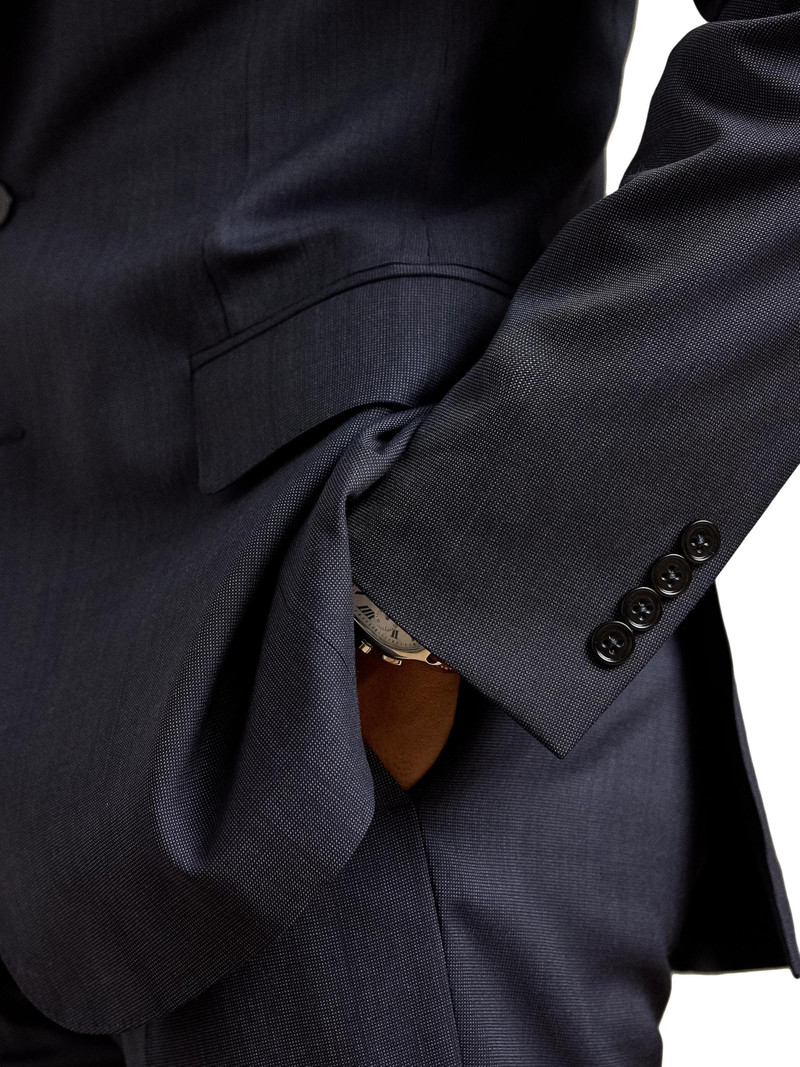 Men's Kent Tailored Pin Dot Suit - Navy Multi 11