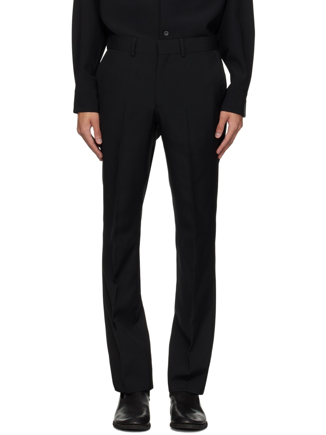 Black Slim-Fit Trousers - 1