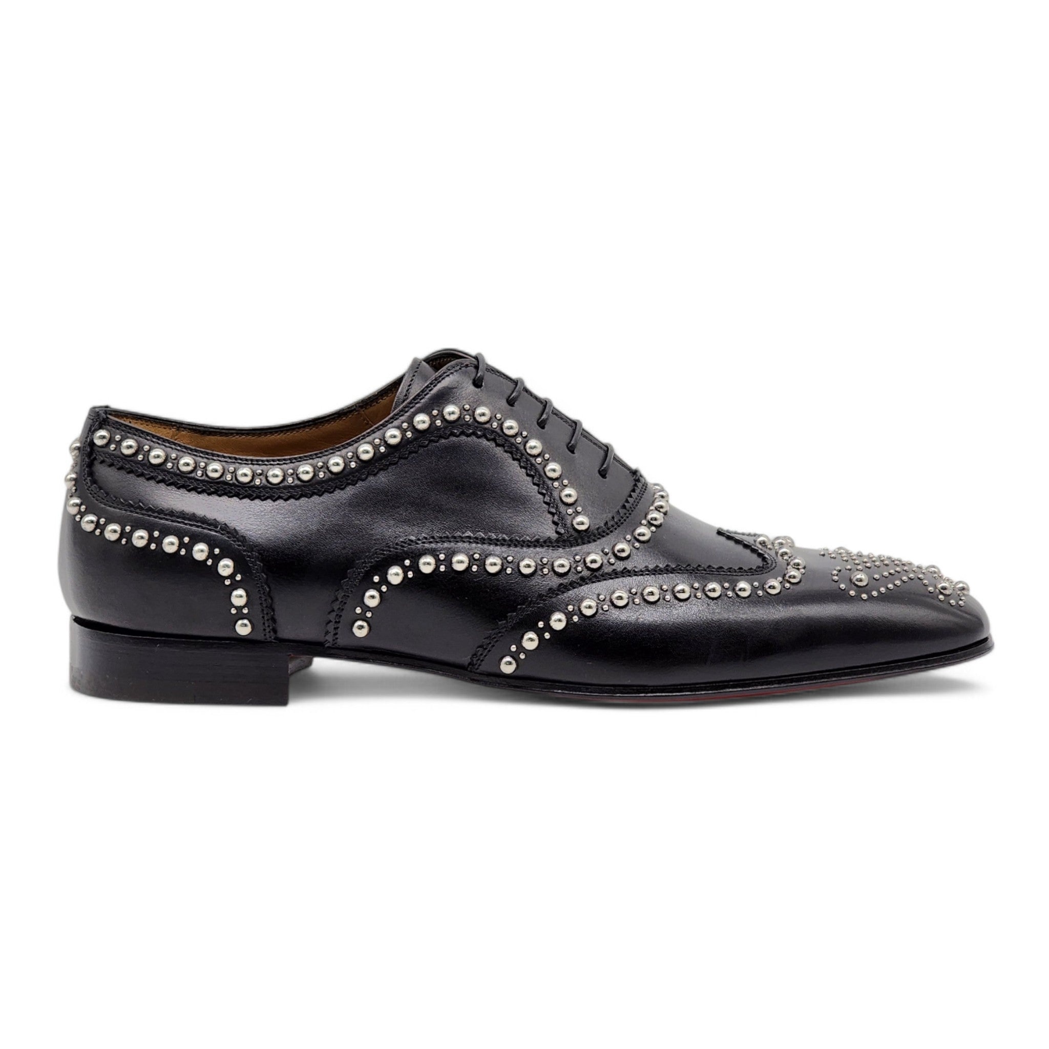 Christian Louboutin Charlie Clou Studded Oxford Shoes - Leather - Black - 42 - 2