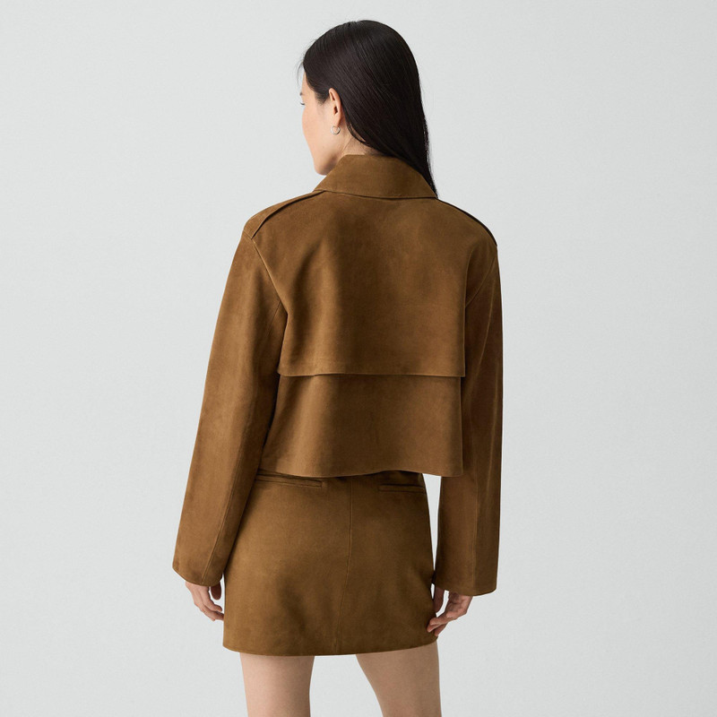 Cropped Trench Coat in Suede 4