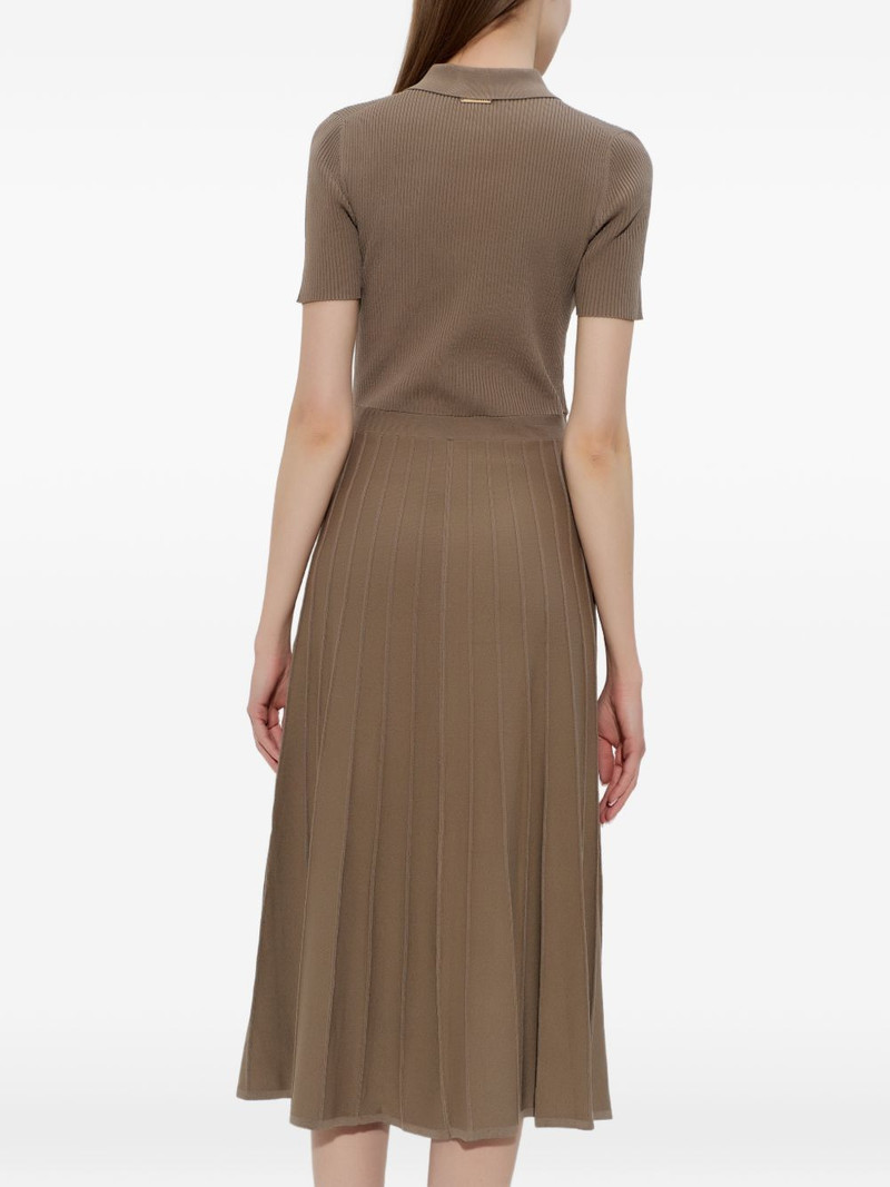 half-button pleated midi dress 4