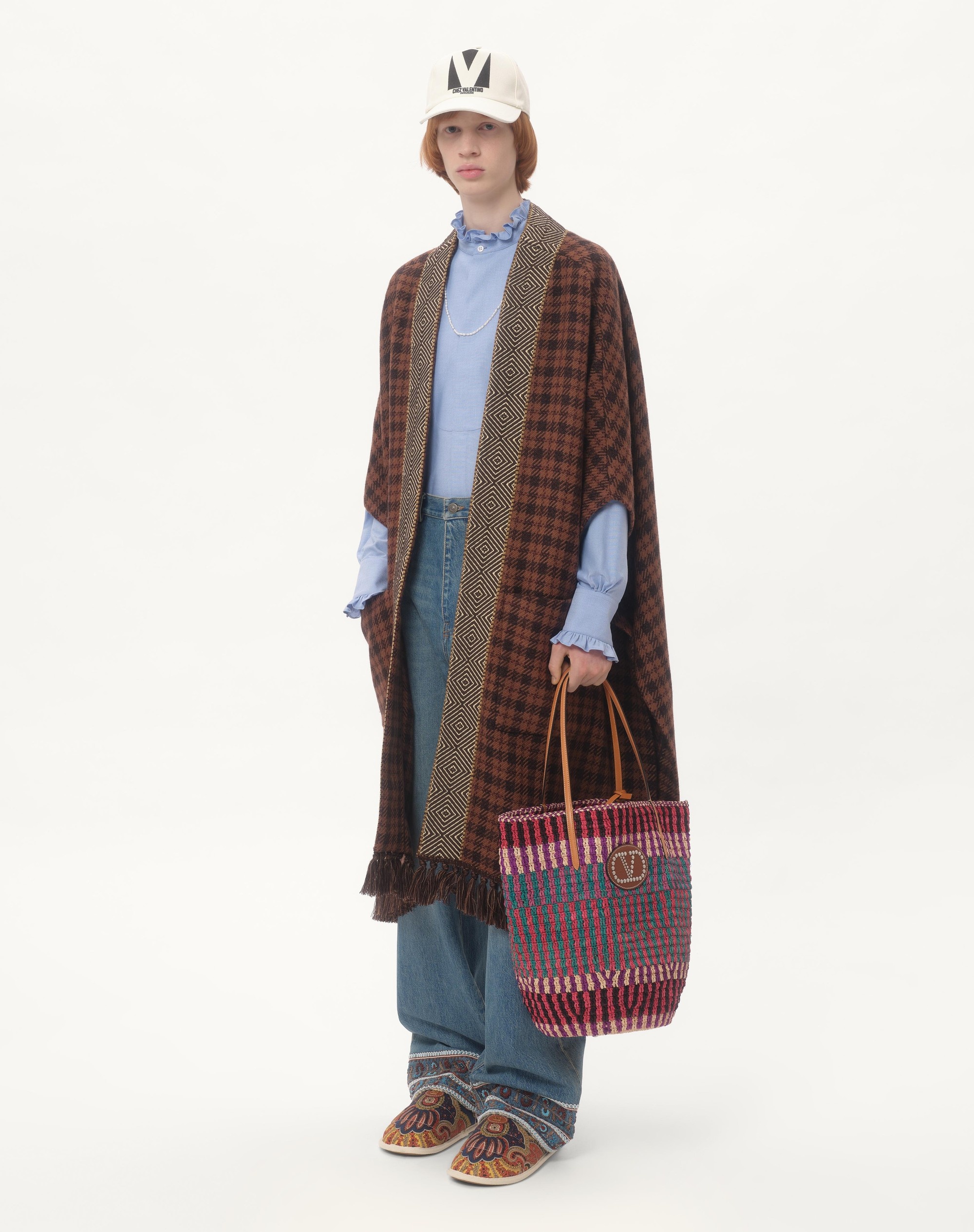 VLOGO SIGNATURE RAFFIA SHOPPING BAG - 7