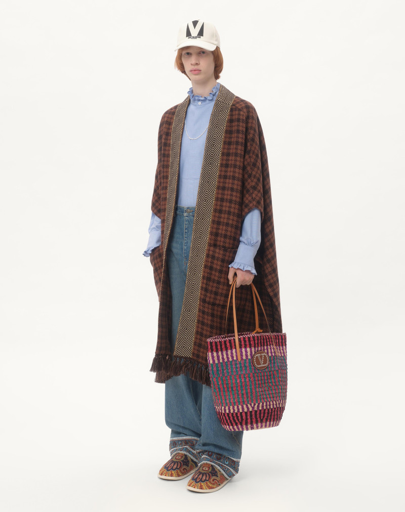 VLOGO SIGNATURE RAFFIA SHOPPING BAG 7