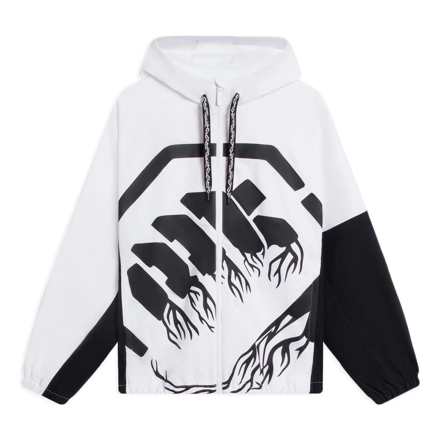 Li-Ning BadFive Big Logo Full Zip Hooded Jacket 'White Black' AFDS569-6 - 1