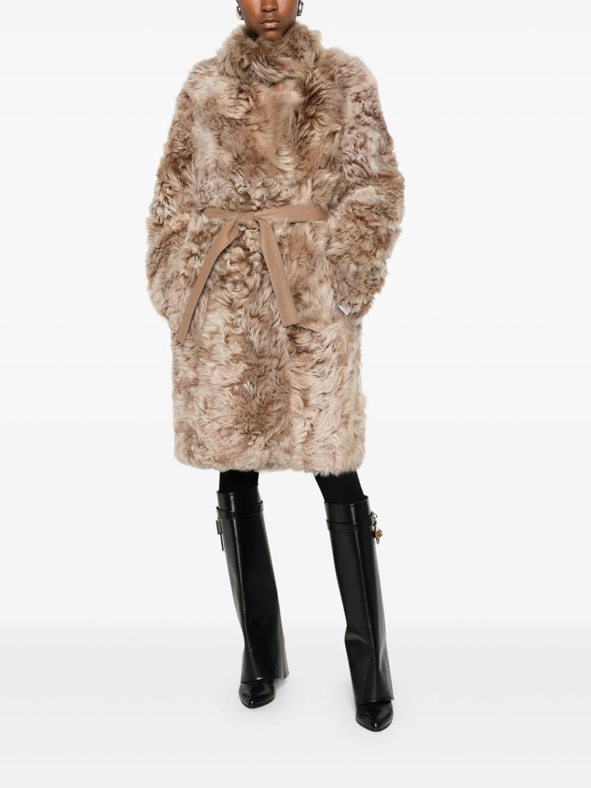 Yves Salomon Shearling Belted Coat - 2