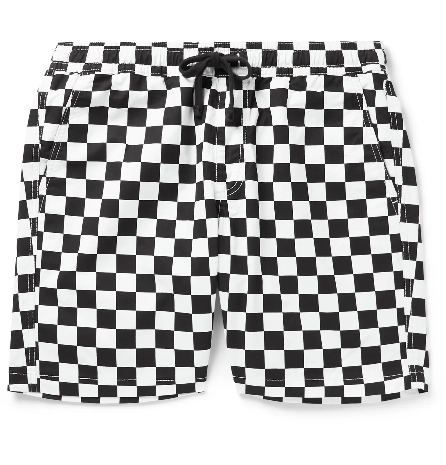 Range Checkerboard Cotton-Twill Drawstring Shorts - 1