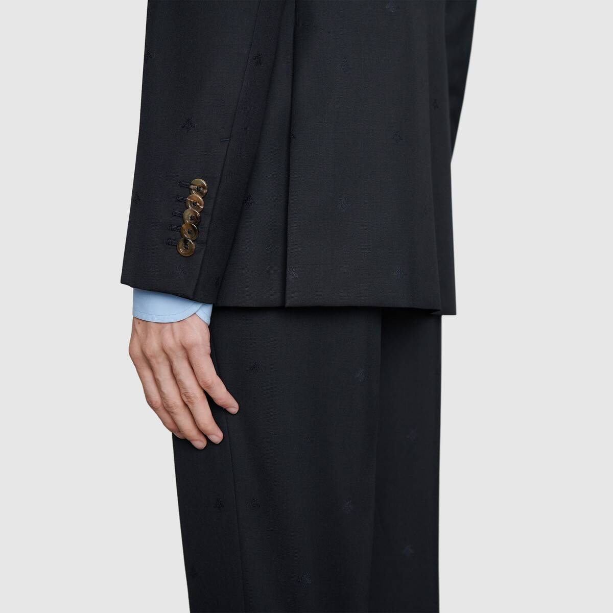 Straight fit bee wool gabardine suit - 11