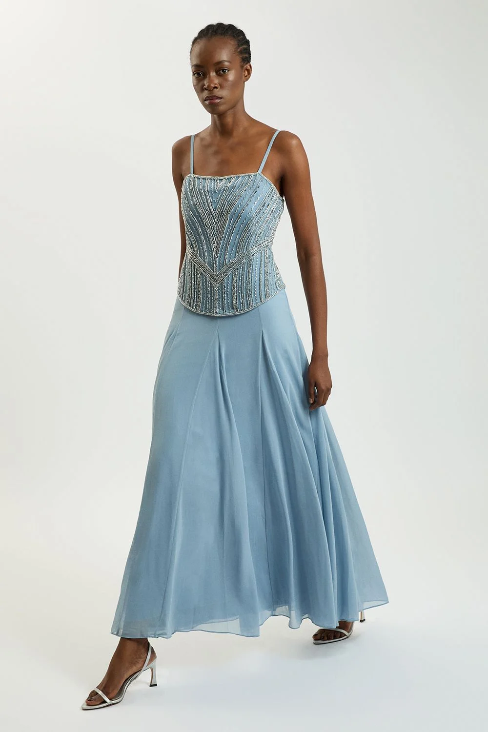 Petite Crystal Corset Maxi Dress - 1